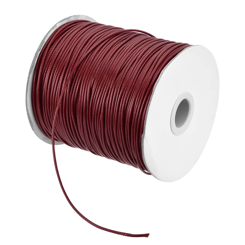 Dark Red 1.5mm Waxed Cord 175 Yard Wax Bead Thread String for Jewelry Making