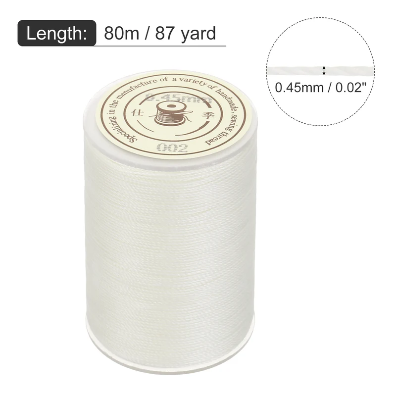 Waxed Cord 0.45mm Waxed Thread 87 Yard Wax String Leather Cord (Beige)