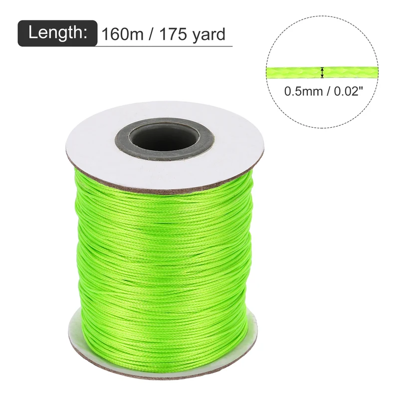 Emerald Green 0.5mm Waxed Cord 175 Yard Wax Bead Thread String for Jewelry