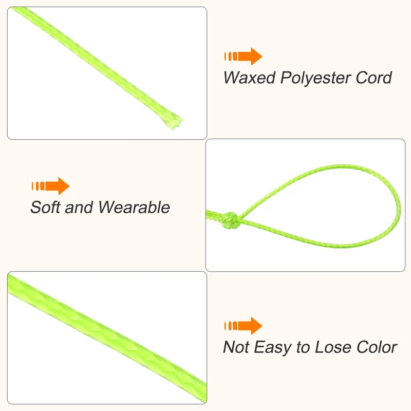 Emerald Green 0.5mm Waxed Cord 175 Yard Wax Bead Thread String for Jewelry
