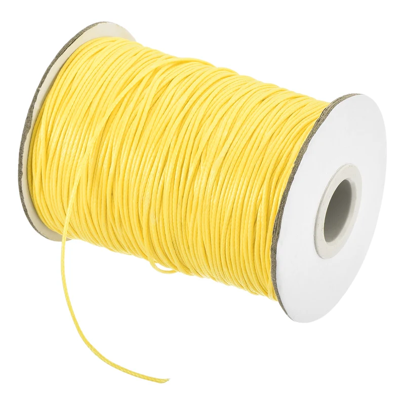 Light Yellow 1.2mm Waxed Cord 175 Yard Wax Bead Thread String for Jewelry Make