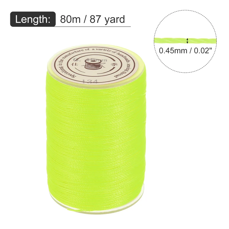 Waxed Cord 0.45mm Waxed Thread 87 Yard Wax String Cord (Fluorescent Yellow)