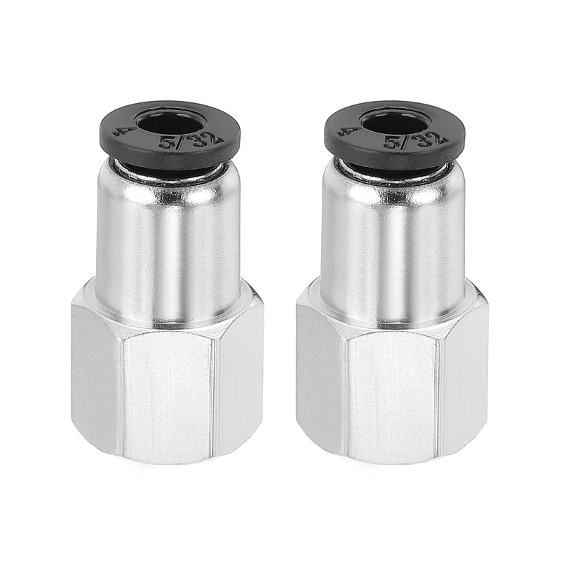 2 Pcs 5/32inch Tube OD x 1/8" NPT Thread Push to Connect Fittings, Black