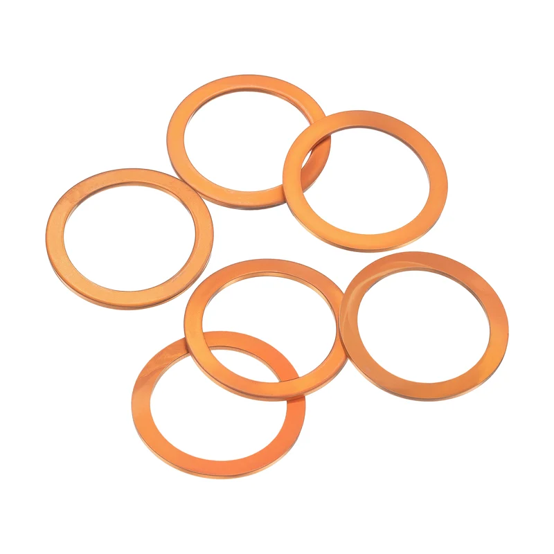 6 Pcs Flat Copper Washers, 26x34x1.5mm Copper Flat Sealing Crush Ring Washers
