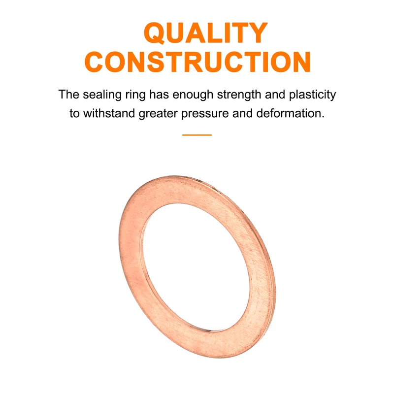 6 Pcs Flat Copper Washers, 25x32x1mm Copper Flat Sealing Crush Ring Washers