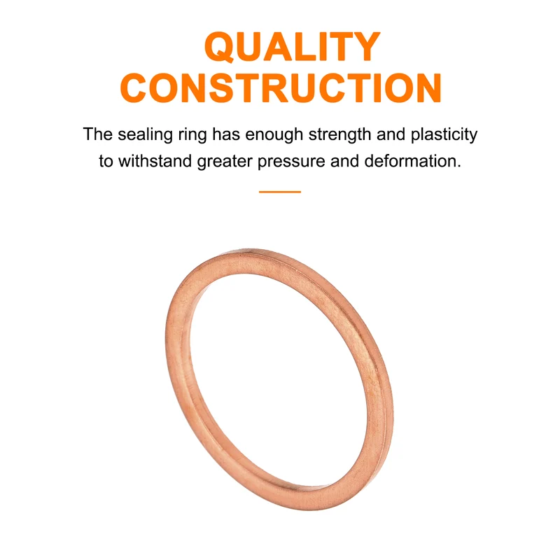 22 Pcs Flat Copper Washers, 25x30x2mm Copper Flat Sealing Crush Ring Washers