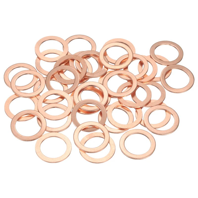 52 Pcs Flat Copper Washers, 20x28x1.5mm Copper Flat Sealing Crush Ring Washers
