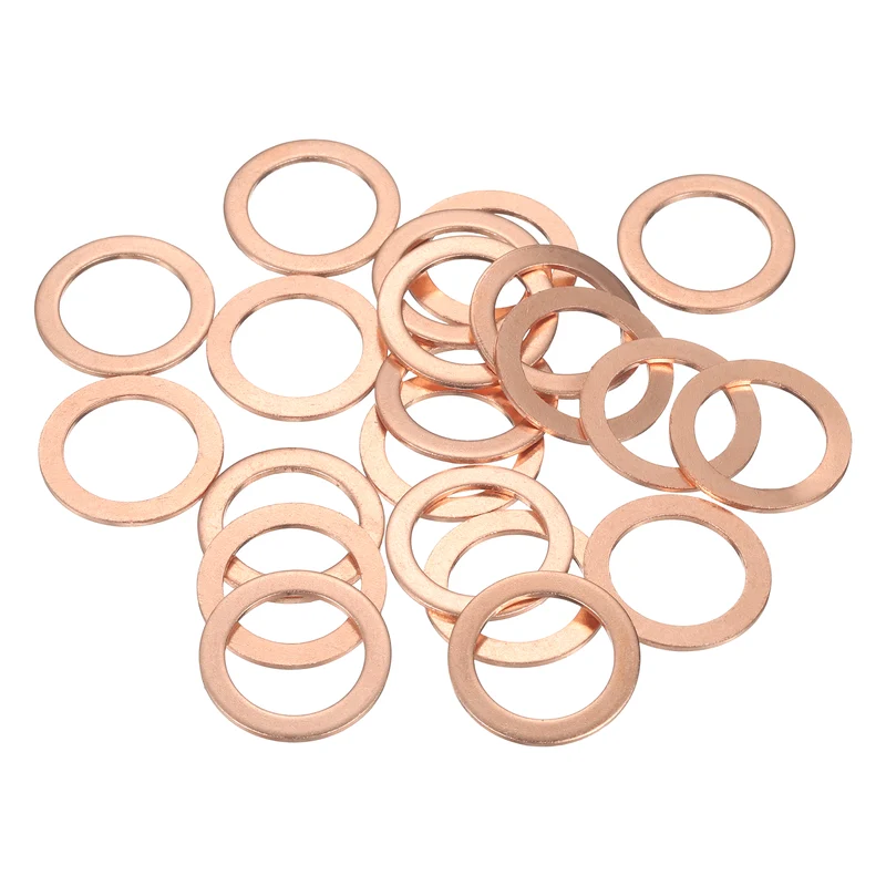 22 Pcs Flat Copper Washers, 20x28x1.5mm Copper Flat Sealing Crush Ring Washers