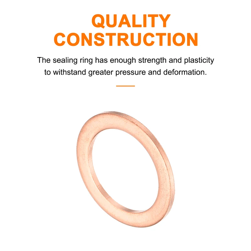 22 Pcs Flat Copper Washers, 20x28x1.5mm Copper Flat Sealing Crush Ring Washers