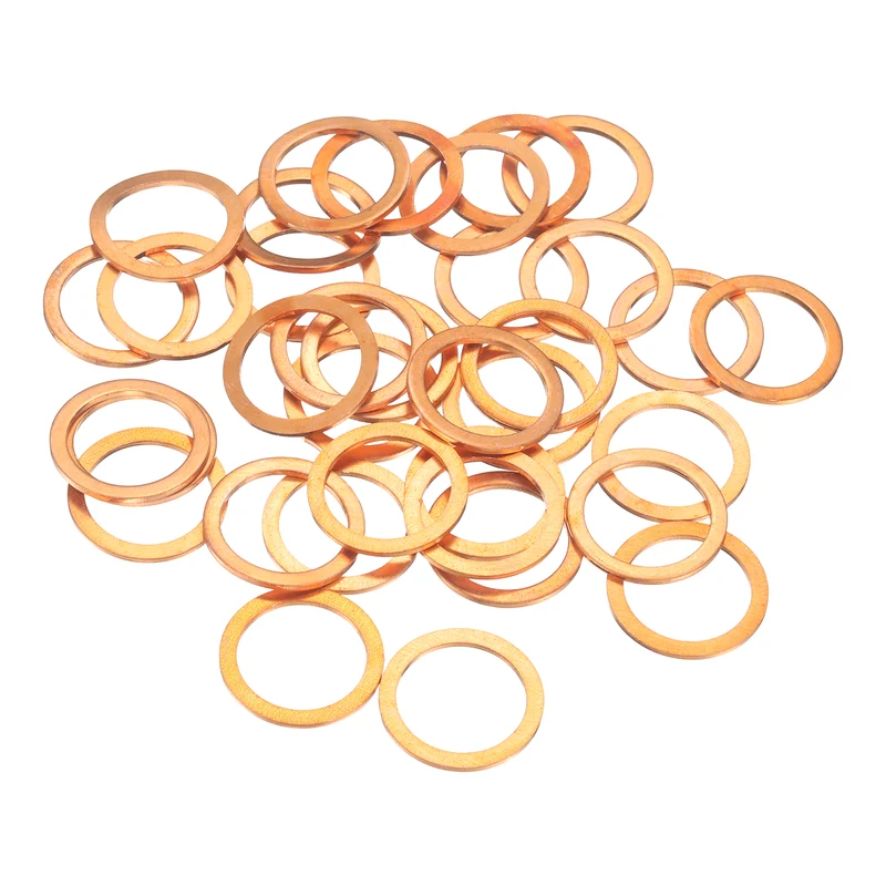 52 Pcs Flat Copper Washers, 20x26x1.5mm Copper Flat Sealing Crush Ring Washers