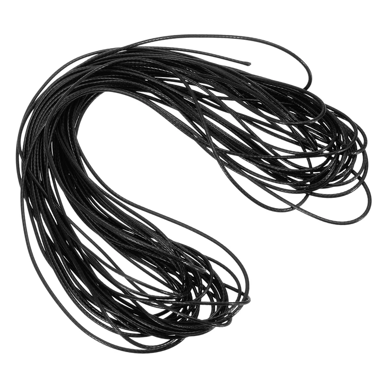 Black 1mm Waxed Cord 11 Yard Wax Bead Thread String for Jewelry Make