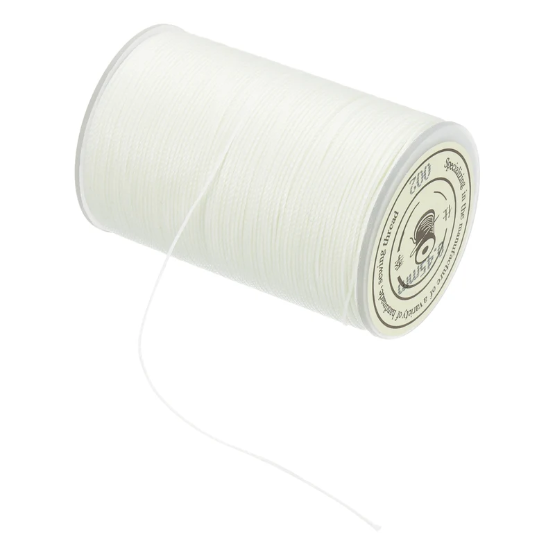 Waxed Cord 0.45mm Waxed Thread 87 Yard Wax String Leather Cord (Pure White)