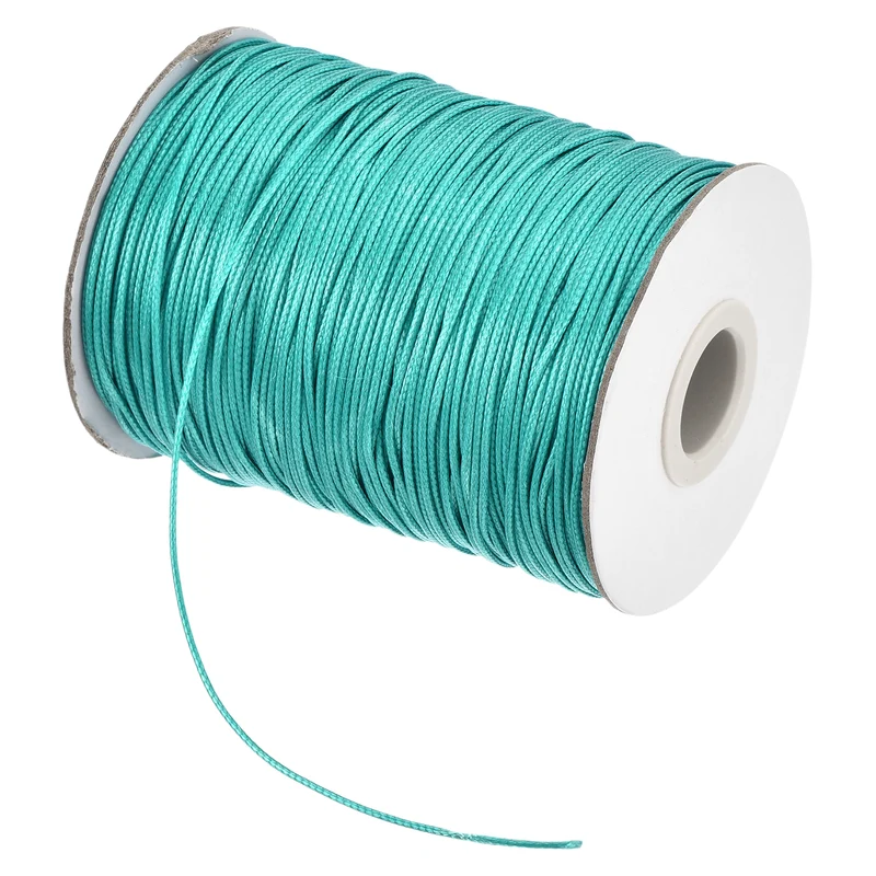 Blue-Green 0.8mm Waxed Cord 175 Yard Wax Bead Thread String for Jewelry Make