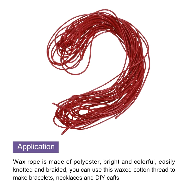 Dark Red 1mm Waxed Cord 11 Yard Wax Bead Thread String for Jewelry Make