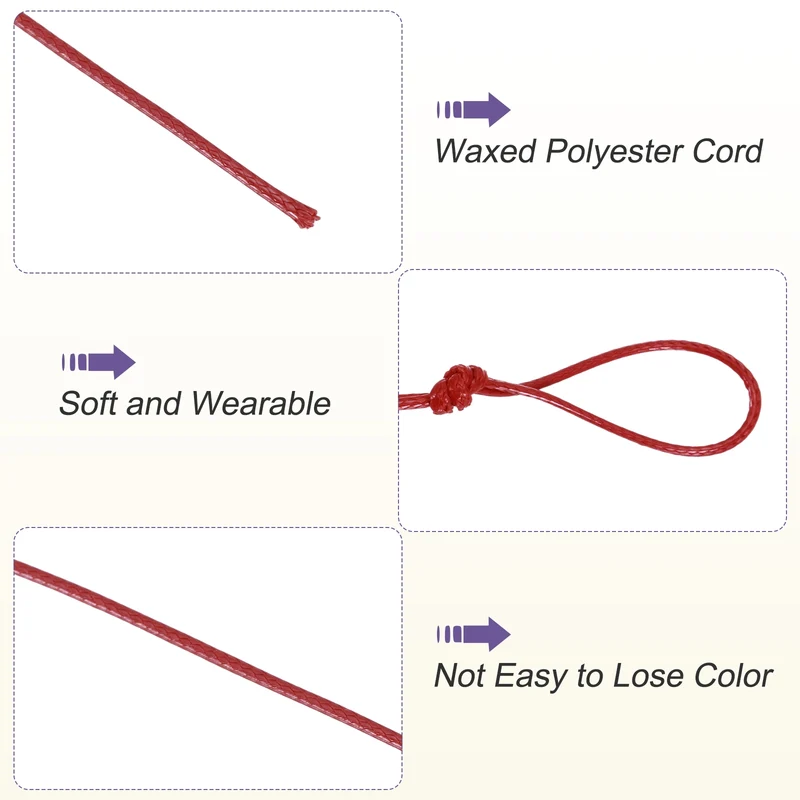 Dark Red 1mm Waxed Cord 11 Yard Wax Bead Thread String for Jewelry Make