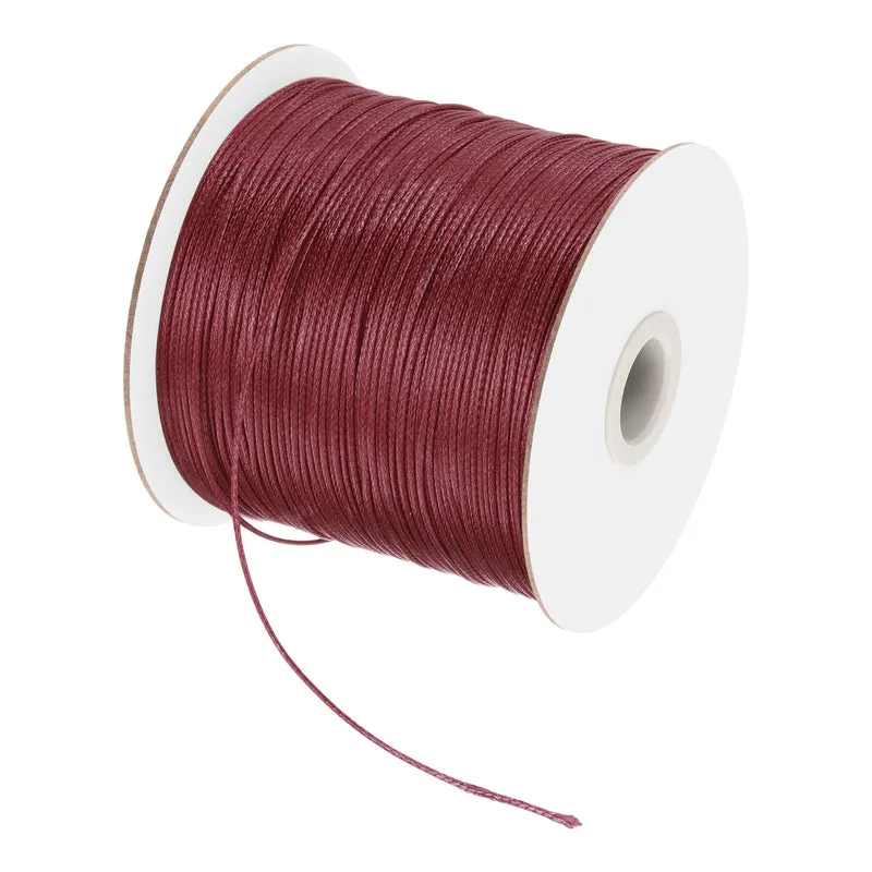 Dark Red 0.5mm Waxed Cord 175 Yard Wax Bead Thread String for Jewelry Making