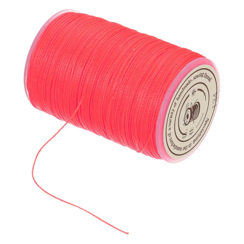 Waxed Cord 0.45mm Waxed Thread 87 Yard Wax String Leather Cord (Watermelon Red)