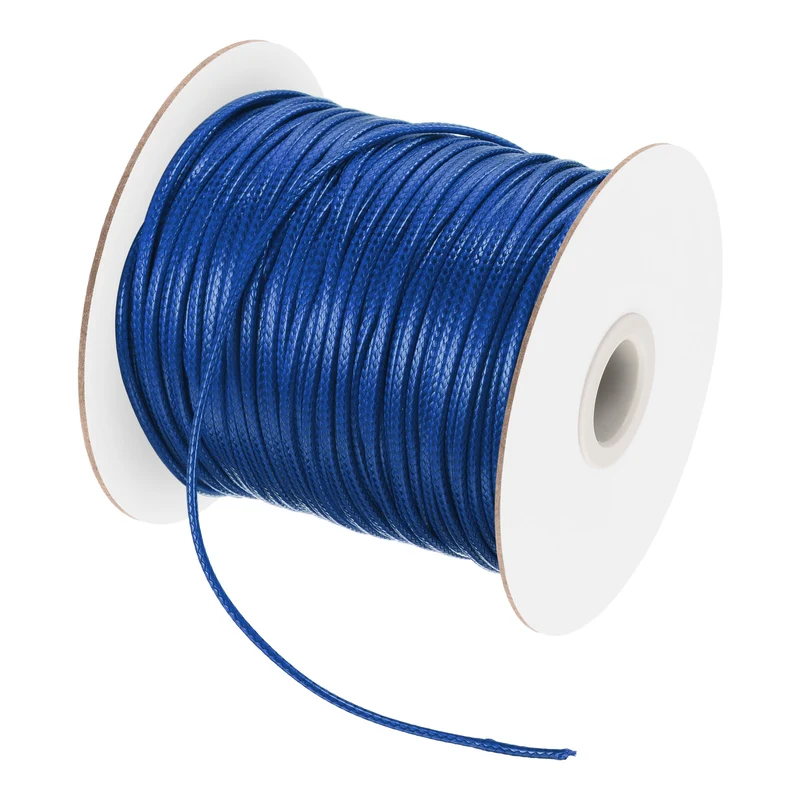 Dark Blue 2mm Waxed Cord 87 Yard Wax Bead Thread String for Jewelry Making