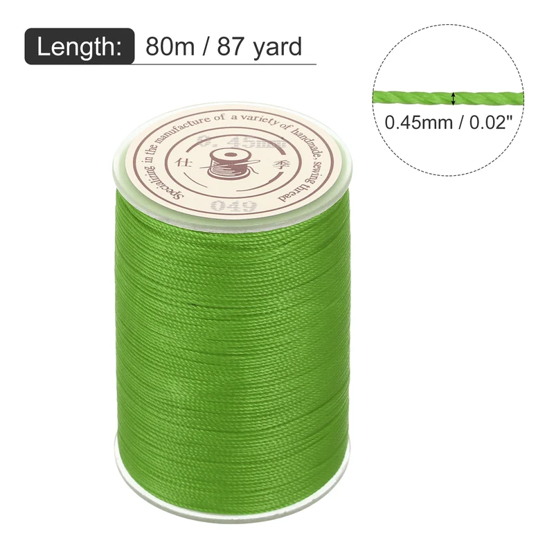 Waxed Cord 0.45mm Waxed Thread 87 Yard Wax String Leather Cord (Green)