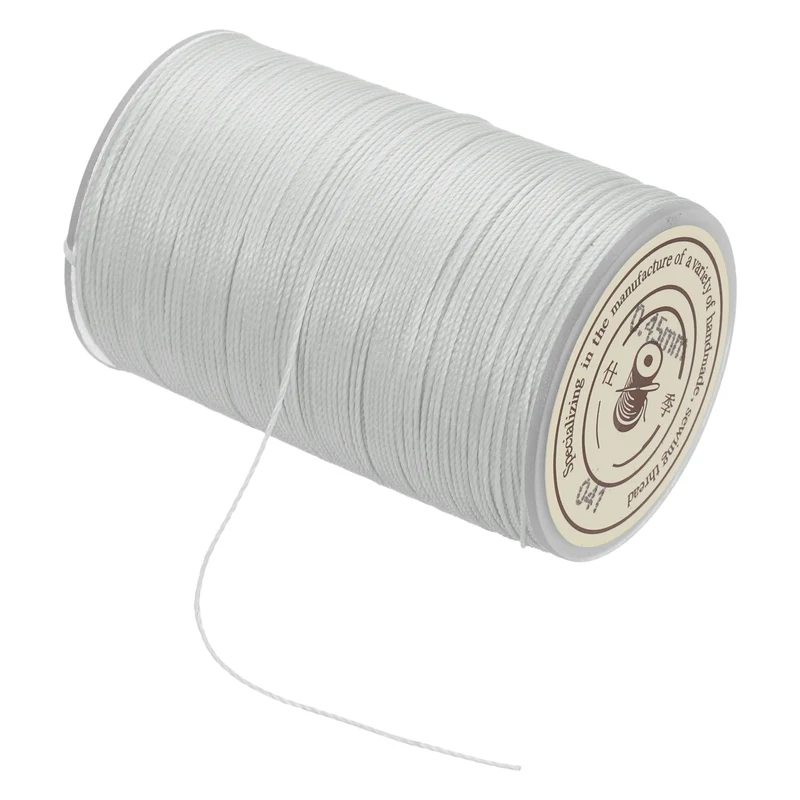 Waxed Cord 0.45mm Waxed Thread 87 Yard Wax String Leather Cord (Beige Gray)