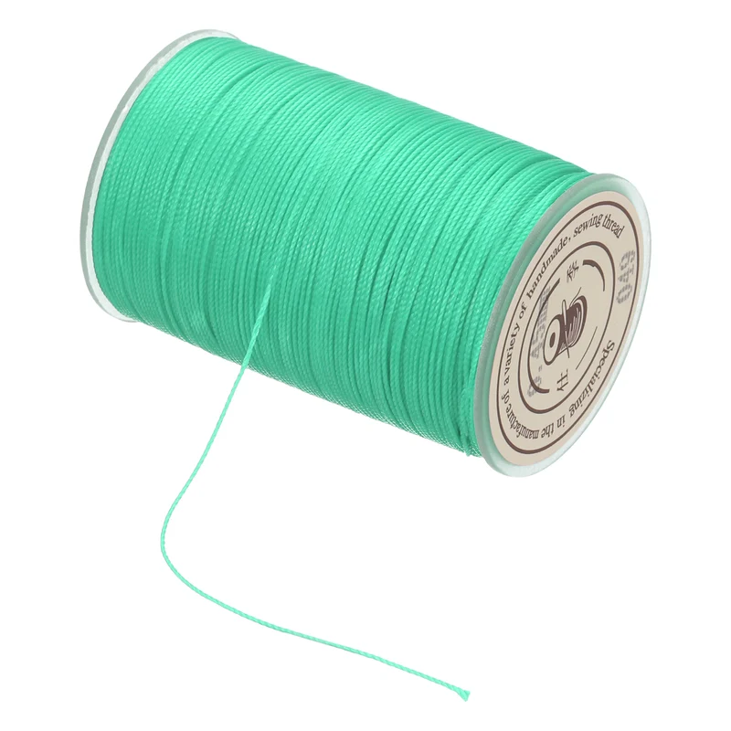 Waxed Cord 0.45mm Waxed Thread 87 Yard Wax String Leather Cord (Lake Green)