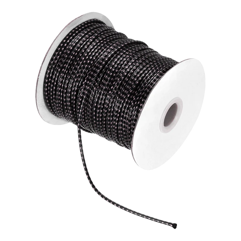 Waxed Cord 2mm Waxed Thread 87 Yard Wax String Leather Cord (Light Pink/Black)