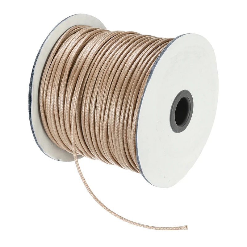 Khaki 2.5mm Waxed Cord 87 Yard Wax Bead Thread String for Jewelry Making