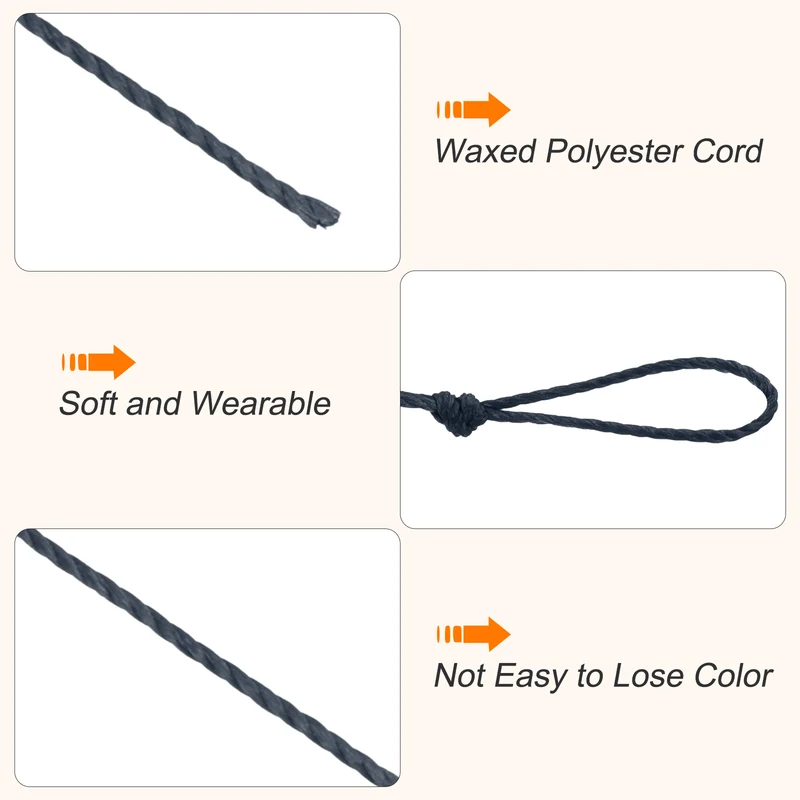 Waxed Cord 0.45mm Waxed Thread 87 Yard Wax String Leather Cord (Dark Blue)