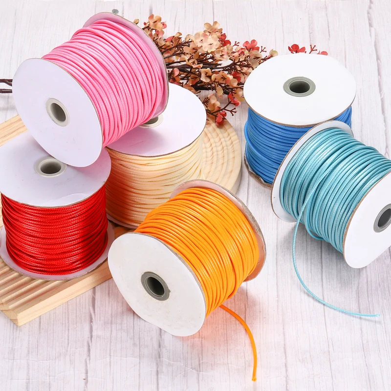 Black 2.5mm Waxed Cord 87 Yard Wax Bead Thread String for Jewelry Making