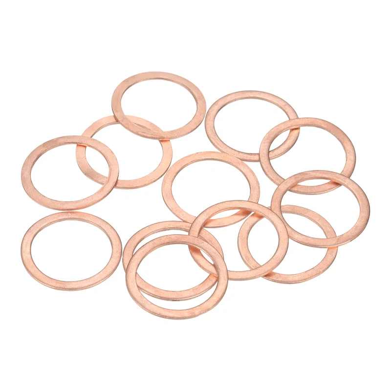 12 Pcs Flat Copper Washers, 20x26x1mm Copper Flat Sealing Crush Ring Washers