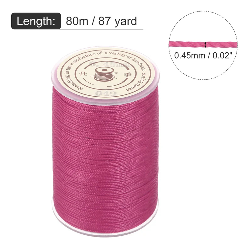 Waxed Cord 0.45mm Waxed Thread 87 Yard Wax String Leather Cord (Dark Purple)