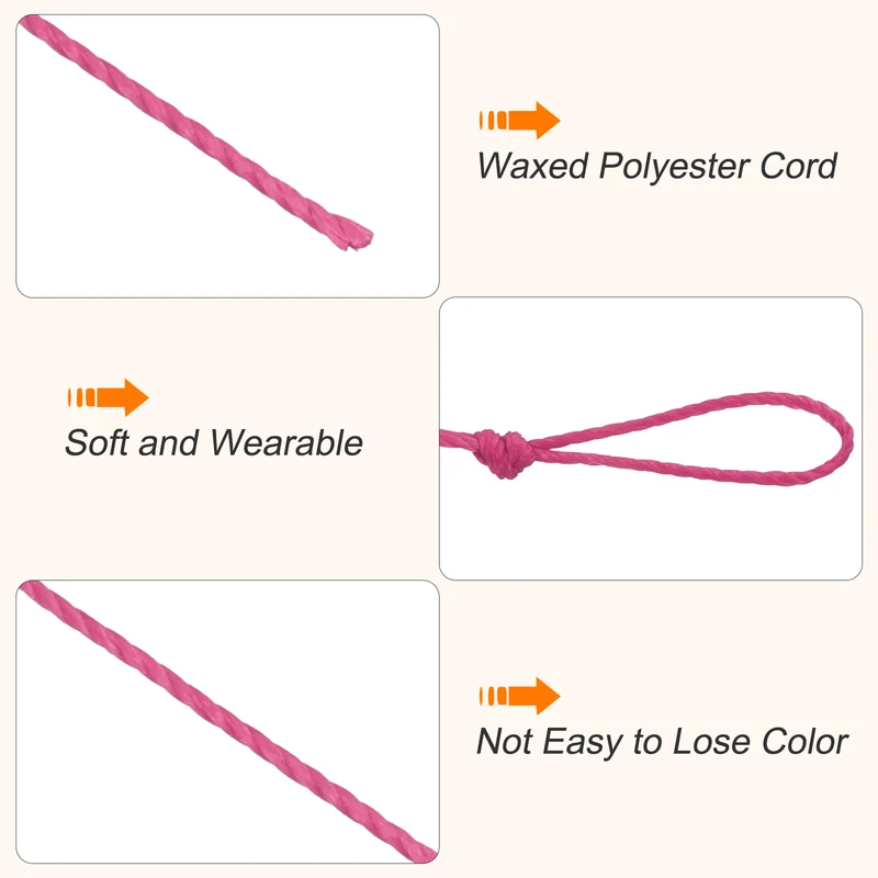 Waxed Cord 0.45mm Waxed Thread 87 Yard Wax String Leather Cord (Dark Purple)