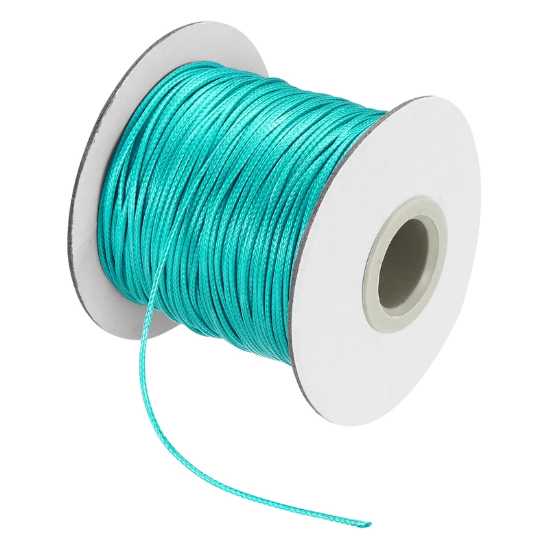 Waxed Cord 1mm Waxed Thread 87 Yard Wax String Leather Cord (Light Green)