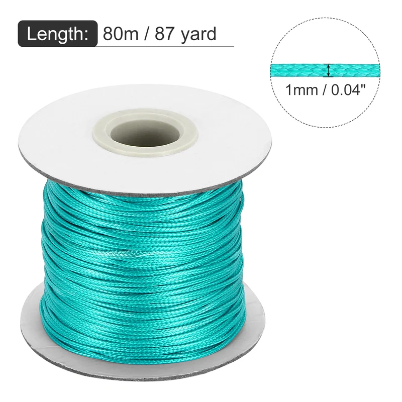 Waxed Cord 1mm Waxed Thread 87 Yard Wax String Leather Cord (Light Green)