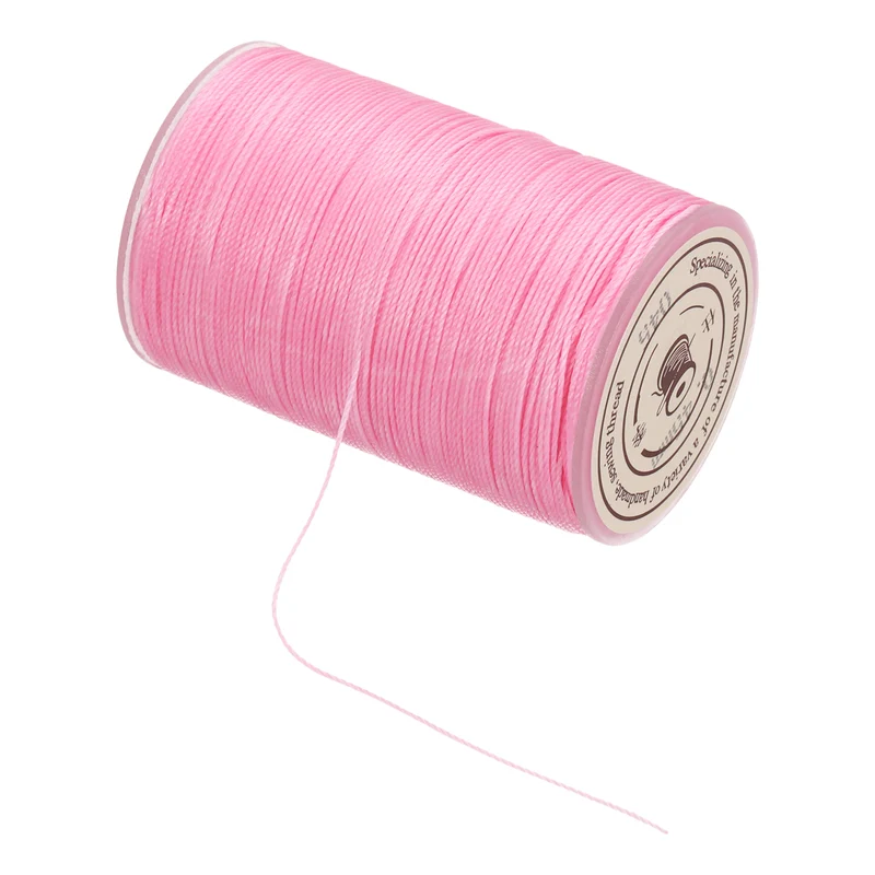 Waxed Cord 0.45mm Waxed Thread 87 Yard Wax String Leather Cord (Pink)