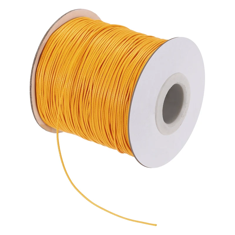 Golden Yellow 0.5mm Waxed Cord 175 Yard Wax Bead Thread String for Jewelry
