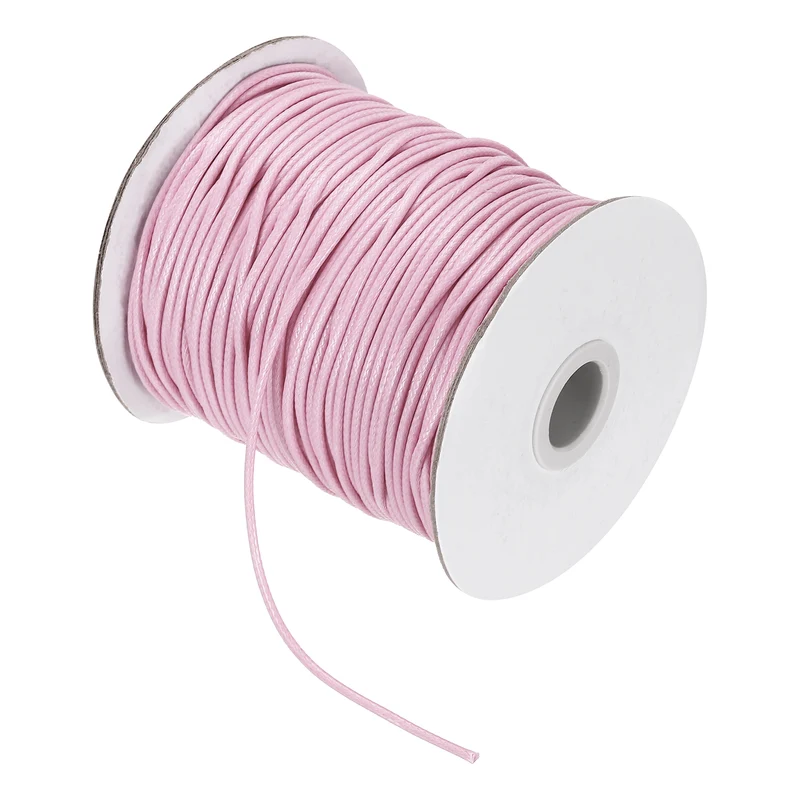 Waxed Cord 3.5mm Waxed Thread 44 Yard Wax String Leather Cord (Light Pink)