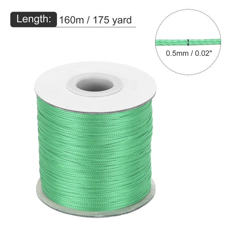 Mint Green 0.5mm Waxed Cord 175 Yard Wax Bead Thread String for Jewelry