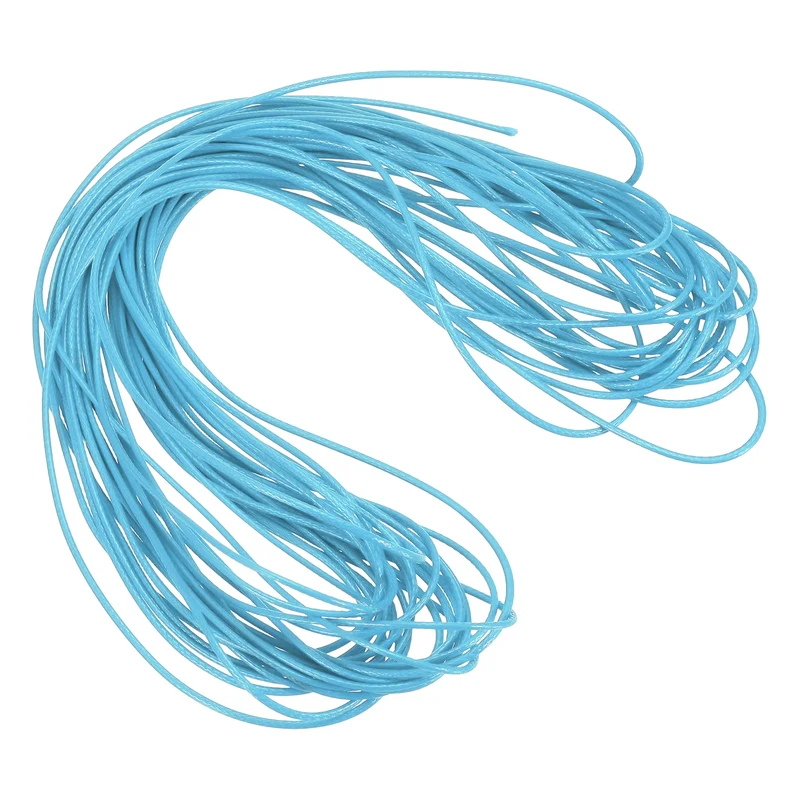 Light Blue 1mm Waxed Cord 11 Yard Wax Bead Thread String for Jewelry Make