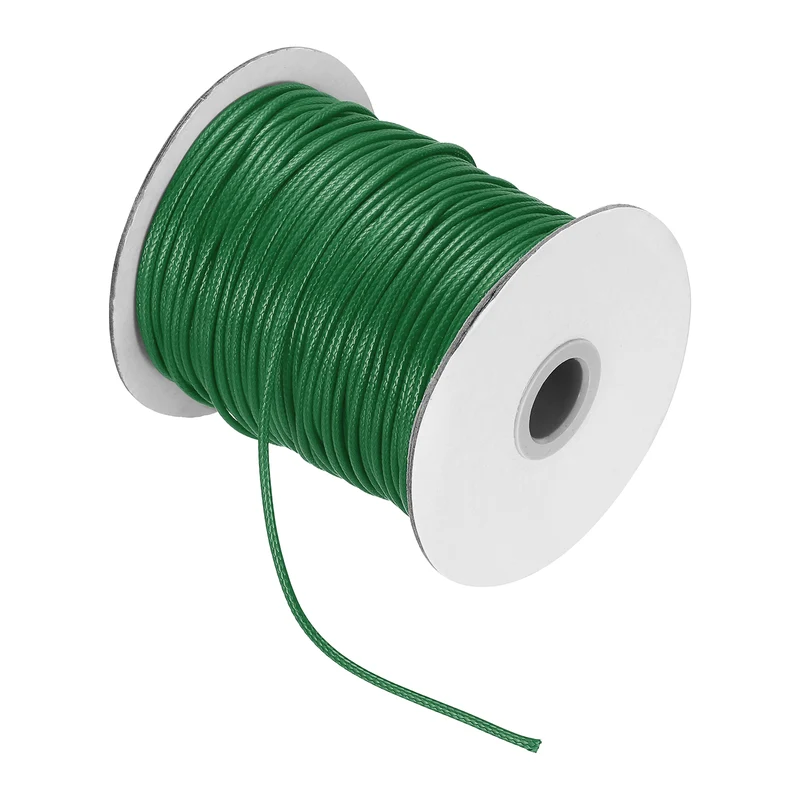 Waxed Cord 3.5mm Waxed Thread 44 Yard Wax String Leather Cord (Dark Green)