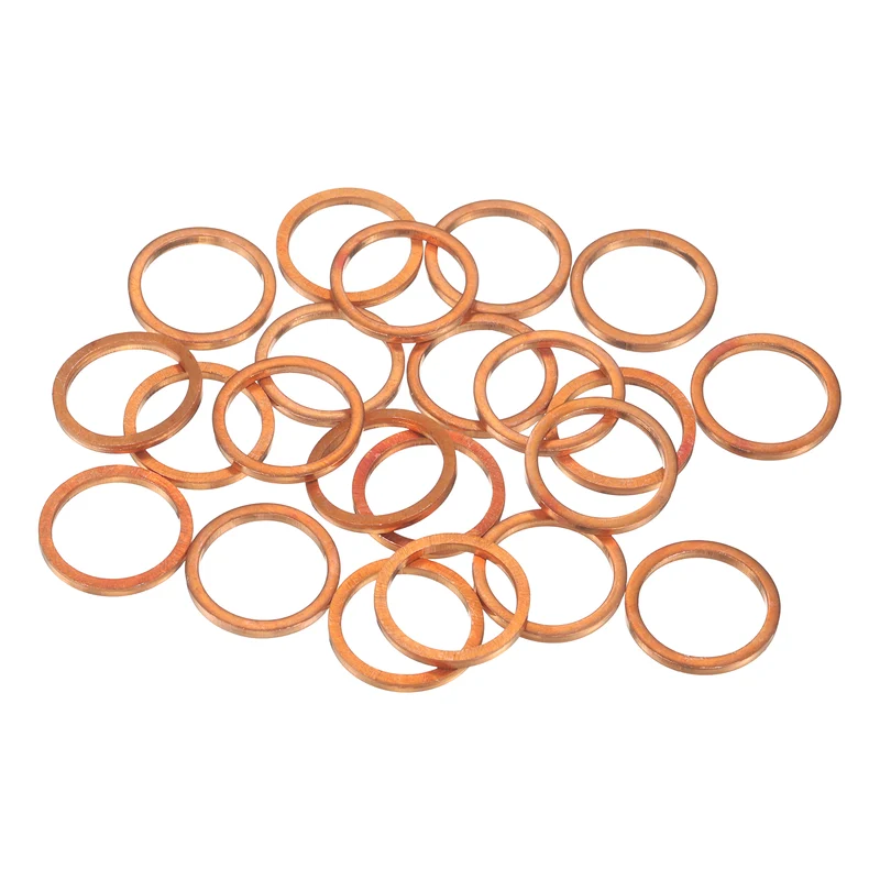 22 Pcs Flat Copper Washers, 16x20x2mm Copper Flat Sealing Crush Ring Washers