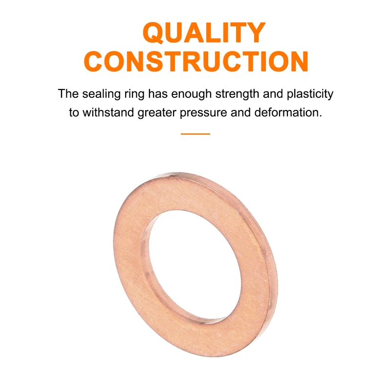 12 Pcs Flat Copper Washers, 11x18x1.5mm Copper Flat Sealing Crush Ring Washers