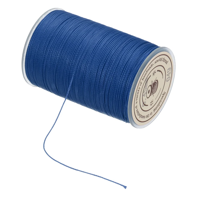 Waxed Cord 0.45mm Waxed Thread 87 Yard Wax String Leather Cord (Navy Blue)