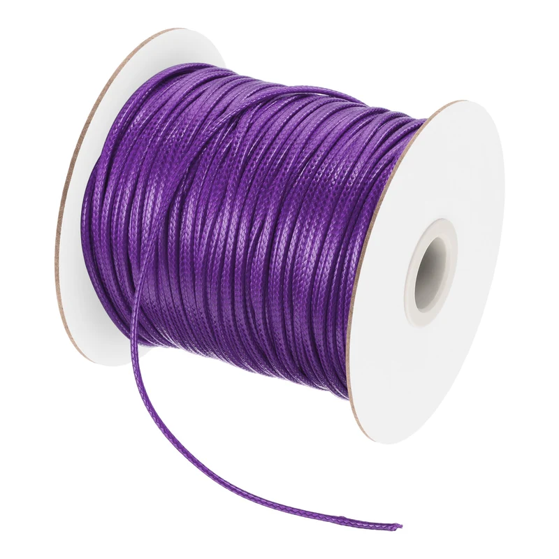 Dark Purple 2mm Waxed Cord 87 Yard Wax Bead Thread String for Jewelry Making