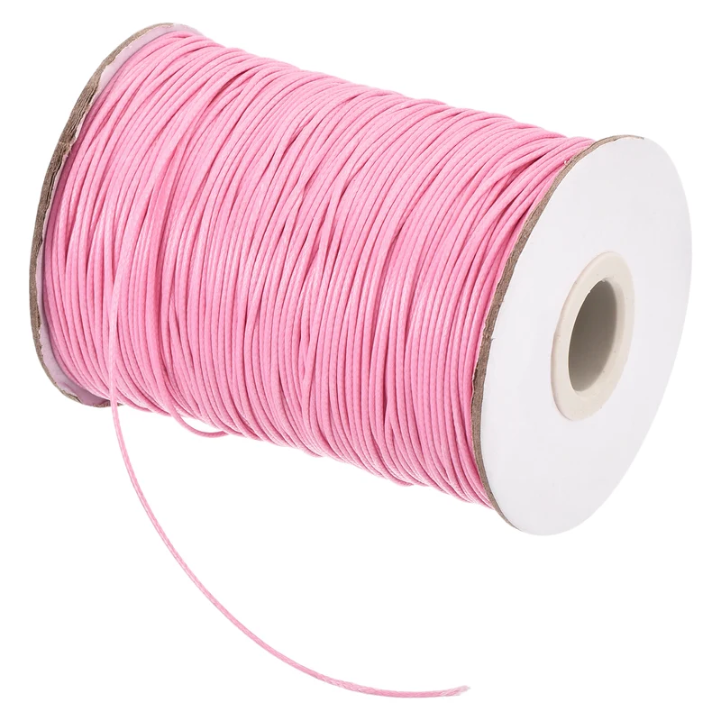 Pink 1mm Waxed Cord 175 Yard Wax Bead Thread String for Jewelry Making