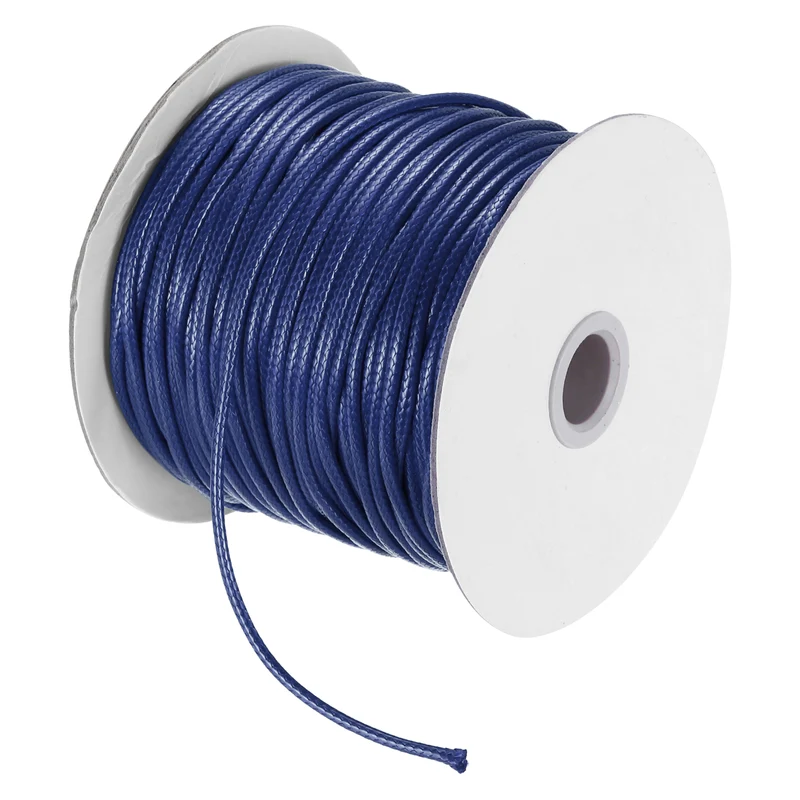 Navy Blue 2.5mm Waxed Cord 87 Yard Wax Bead Thread String for Jewelry Making
