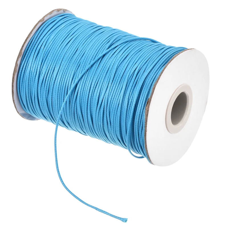 Sky Blue 0.8mm Waxed Cord 175 Yard Wax Bead Thread String for Jewelry Make
