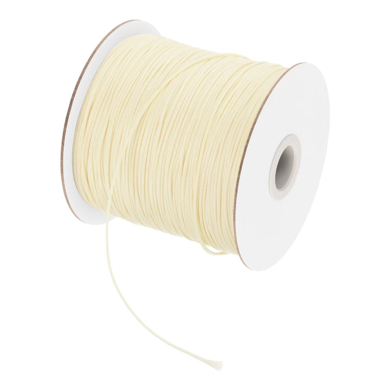 Beige 0.5mm Waxed Cord 175 Yard Wax Bead Thread String for Jewelry Making