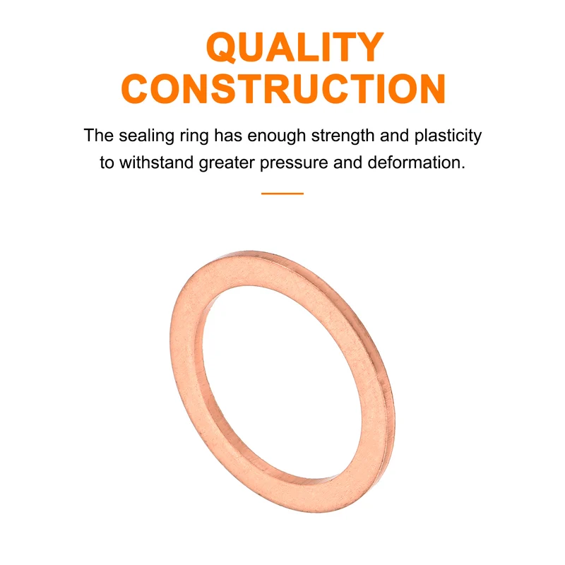 22 Pcs Flat Copper Washers 19x25x1.5mm Copper Flat Sealing Ring Washers