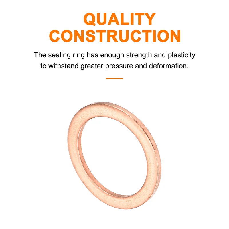 22 Pcs Flat Copper Washers 18x24x1.5mm Copper Flat Sealing Ring Washers